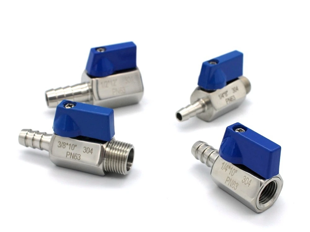 Mini Pagoda Ball Valve Feminino e Masculino Bsp Thread 210 mm mm 12 mm Aço Inoxidável 304