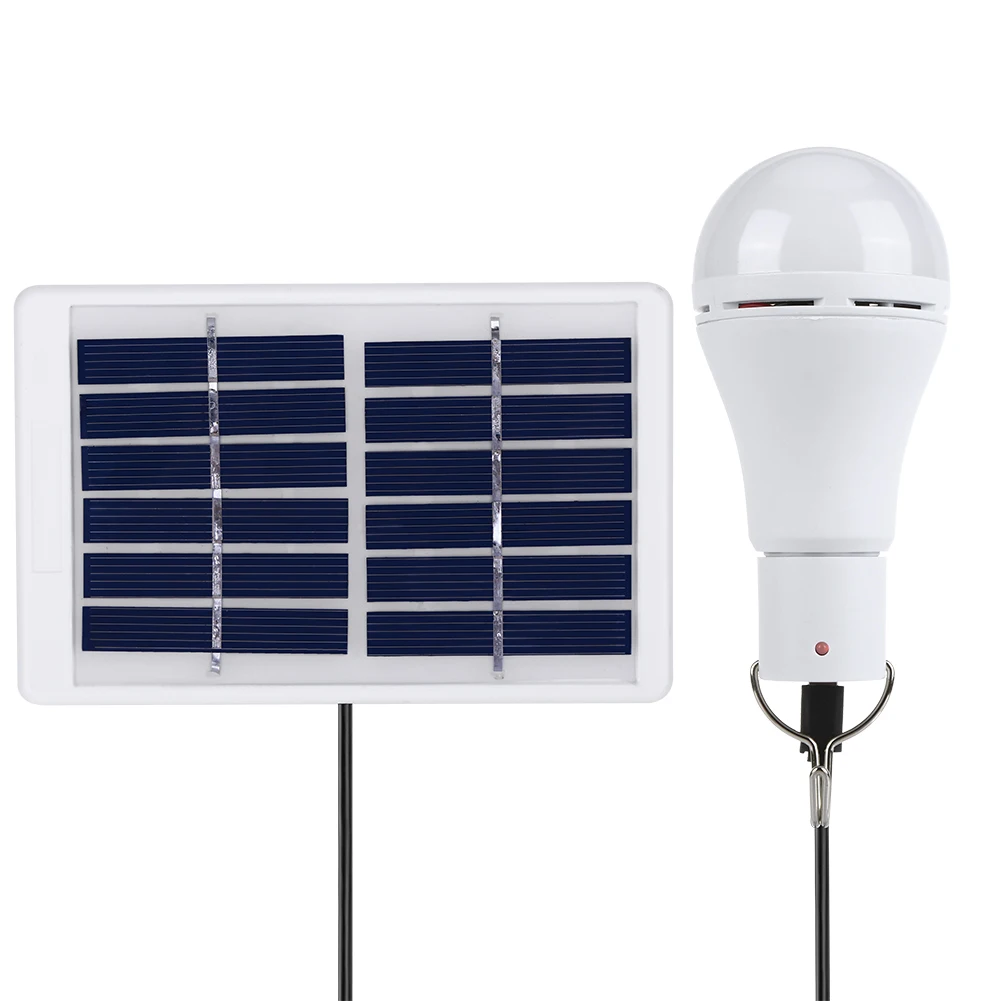 COB LED 태양광 조명, USB 충전식 전구, 캠핑 램프 (7W), 5 가지 모드, 20