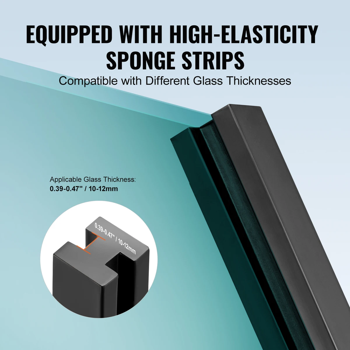 SucceBuy Glass Clamp 41.34 in Height Glass Railing Bracket for 0.39 "-0.47 " Thickness Tempered Glass,  Stainless Steel Clamp — view 4