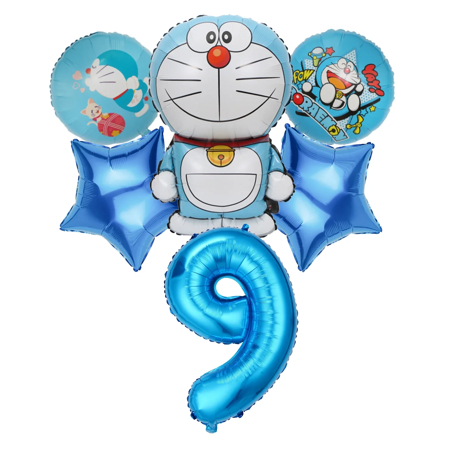 Doraemon Kid Birthday palloncini decorativi Set palloncini con numero di palloncini in foglio di alluminio Set decorazione per feste puntelli fotografici regalo