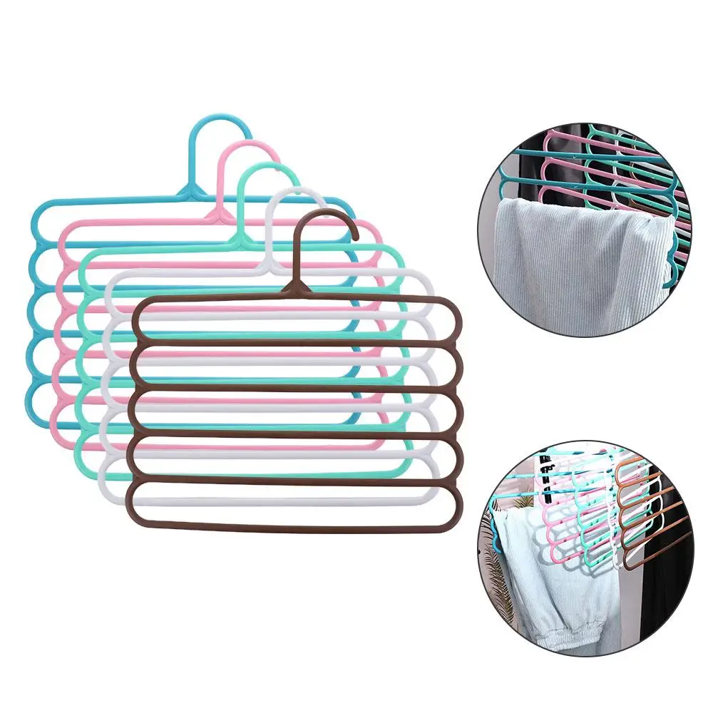 colored Household Trousers Scarf Storage Multilayer 5 Layers Storage Rack Pants Hangers Clothes Hanger Trousers Hanger 2