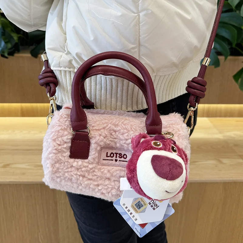 

2024 New Original Disney Anime Lots-o-huggin Bear Chip Plush Doll Pendant Leisure Portable Shoulder Bag Girls Fashion Handbag