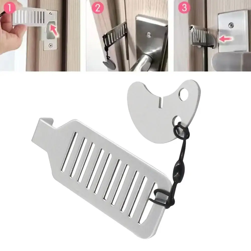 Door Lock Security Travel Heavy Duty Portable Door Lock Stoppers Hotel Jammer Home Security Device Apart travel door lock