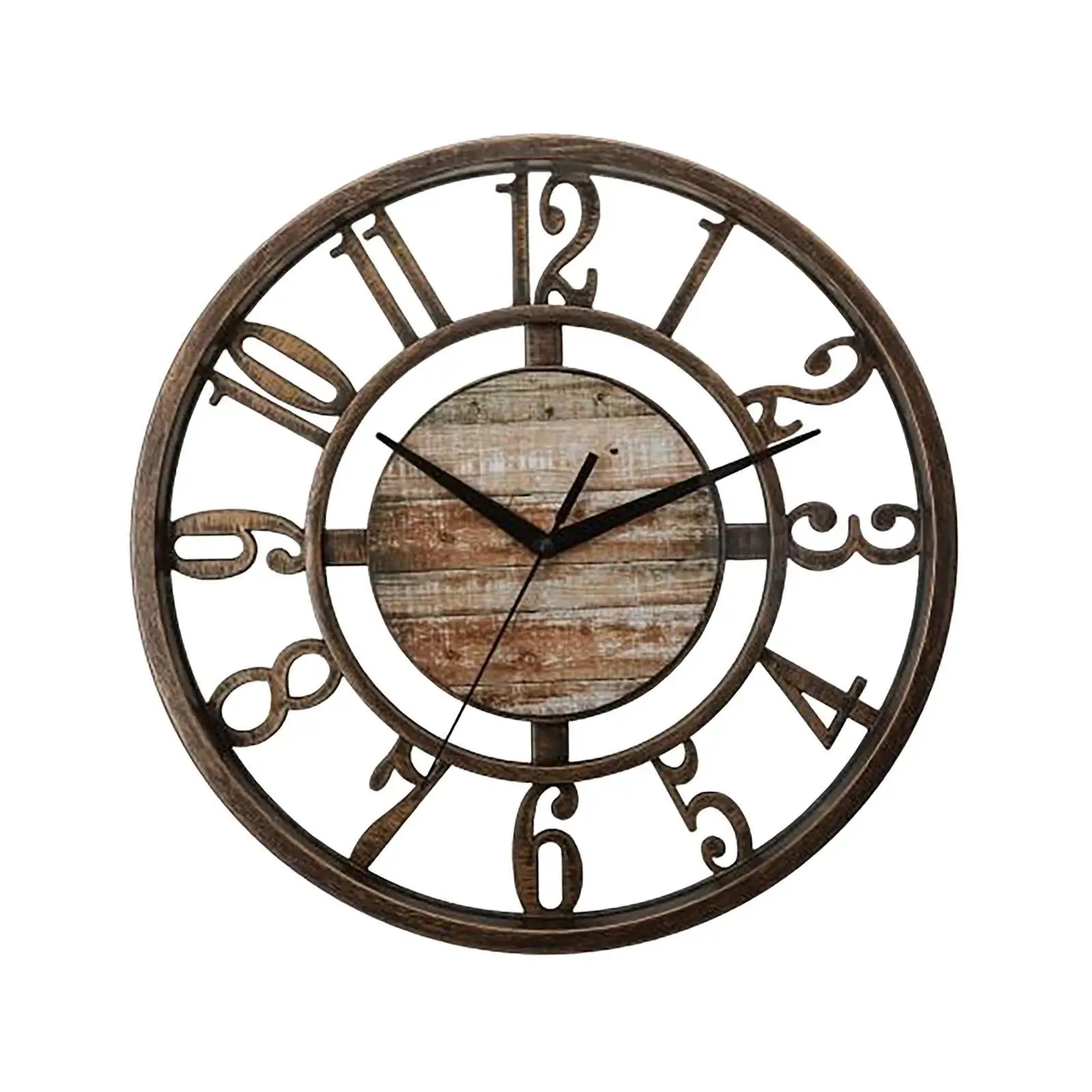 Wall Clock Quiet Hollow Design Decorative Easy to Read Gifts Analog Clock 11 inch for Farmhouse KidS Room Bedroom Study Office