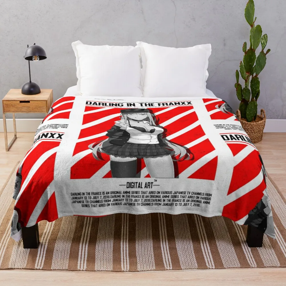 

Darling In The FranXX "002" Throw Blanket Custom Blankets Kawaii Blanket