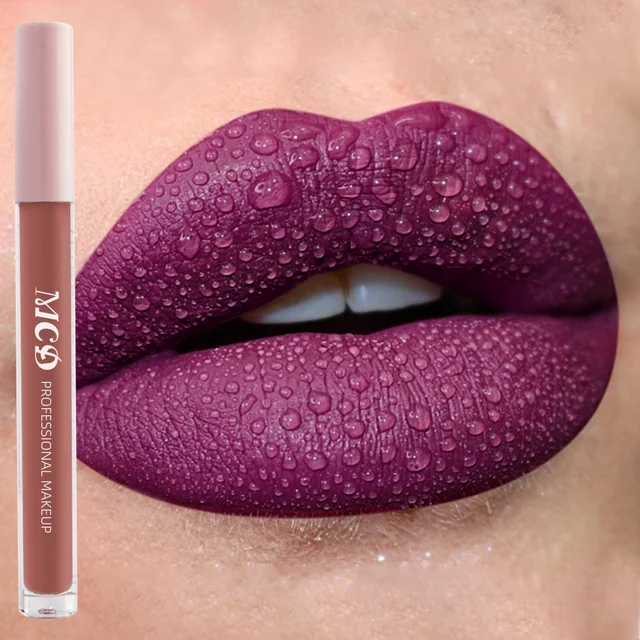 1PC Dark Brown Matte Velvet Lip Gloss Waterproof Liquid Lipstick Nude Brown Lips Korean Makeup for Lip Tint Lip Glaze Cosmetics