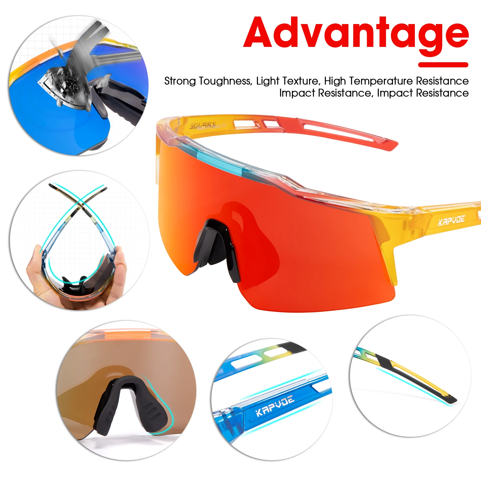 Kapvoe Child Sunglasses Photochromic Sports Glasses Skating Cycling Kids UV400 Boys Girls Fashion Bike Goggles Cool polarized sunglasses,kids sunglasses