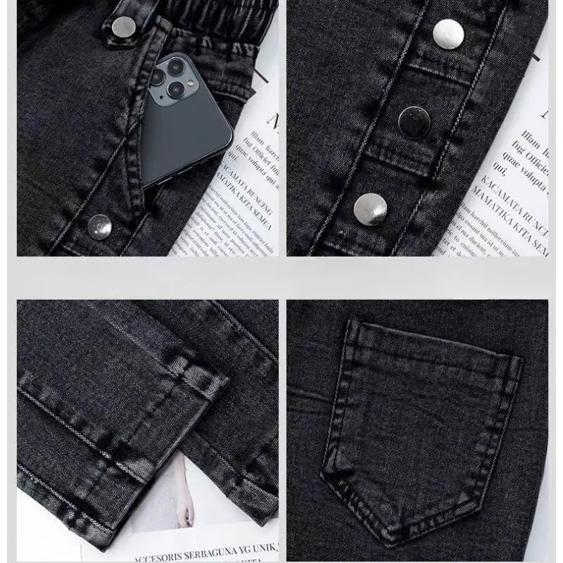 Spring Autumn High Waist Jeans Women Casual Jeans Slim Minimal Commuting Pure Colorsmall Foot Pencil Pants New 2023 Jeans