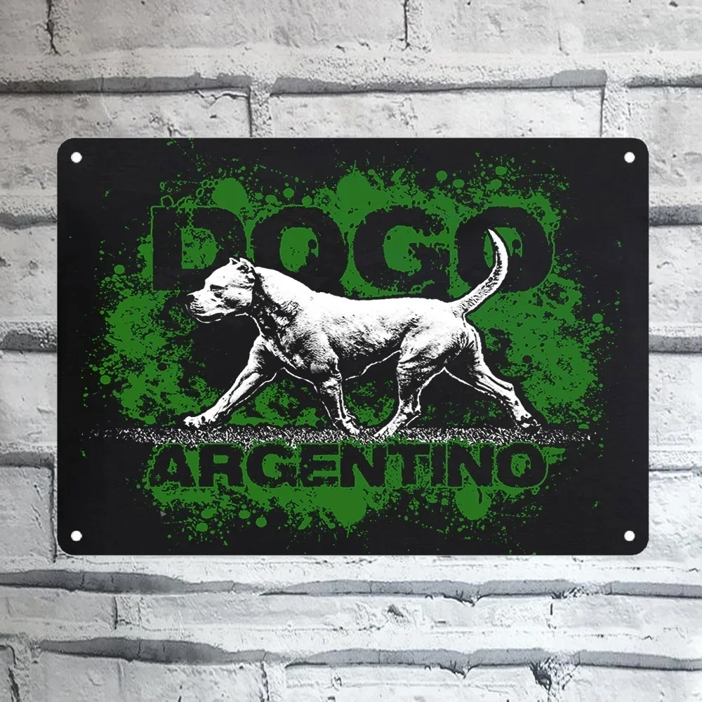 Dogo Argentino Tin Sign Poster Home Pub & Bar Poster Wall Art Poster Coffee Garden Office Man Cave Club Metal Sign