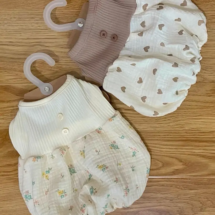 Ins Love Stitching Primavera Ed Estate Teddy Pet Clothes Dog Bubble Pumpkin Vest Gonna Traspirante Cute Vest Dog Dress Puppy