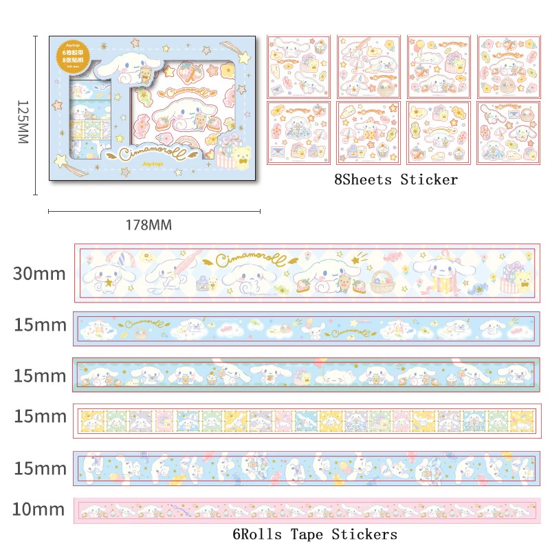 Stickers Set Accessories Cartoon Tape Gold Stamping Sticker Kids Toys Gift