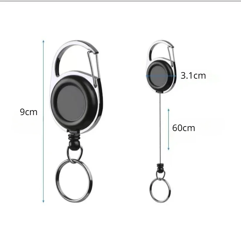 Multi-purpose Keychain Holders Zinc Alloy Frame ABS Plastic Shell Retractable Key Chain Holders Outdoor Key Holder