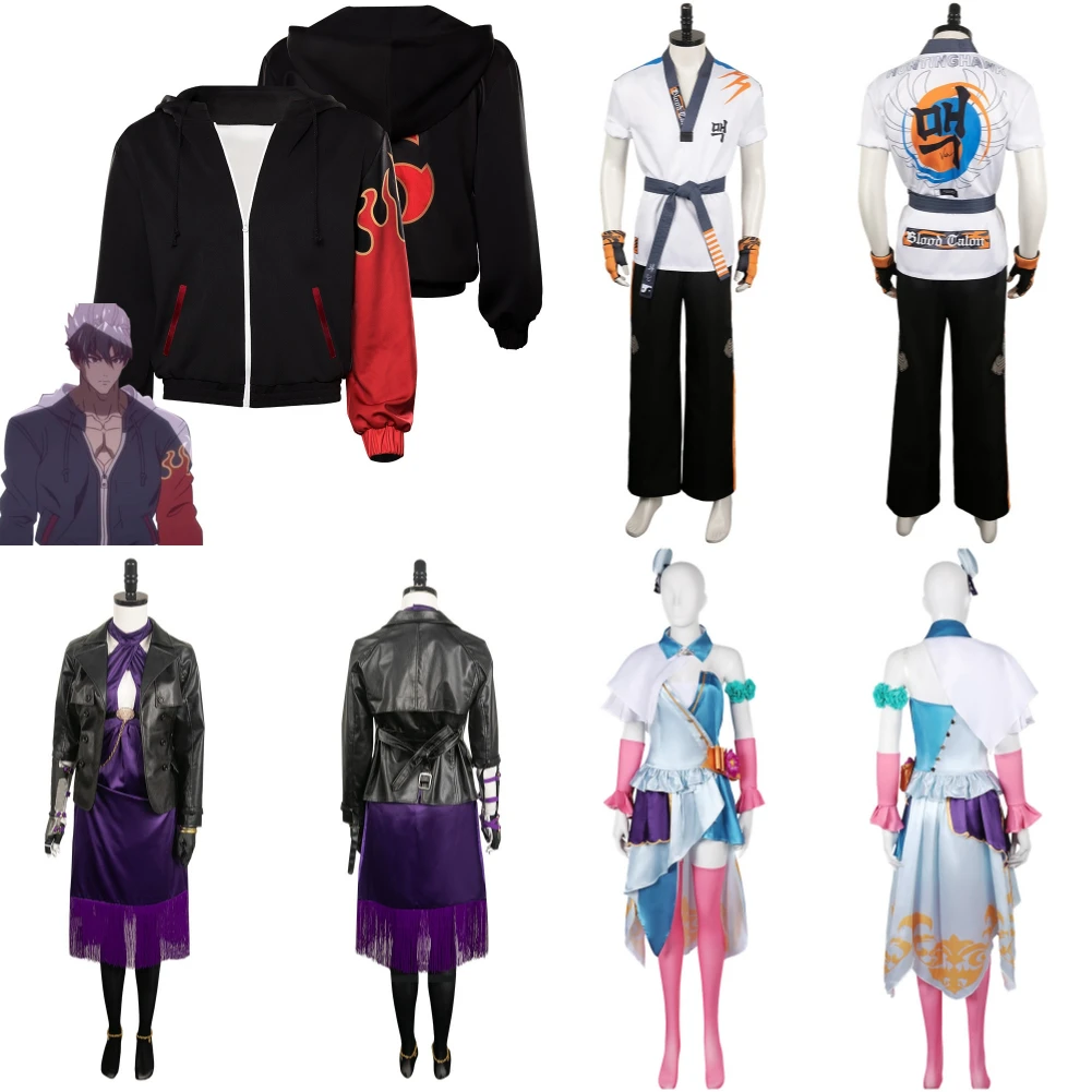 Fantasia Kazama Jin Cosplay Cappotto Giacca Costume Jin Nina Hwoarang Tekken 8 Alisa Costume Vestito Uomo Donna Halloween Carnival Suit