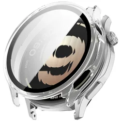 PC + Tempered Glass Smartwatch Protective Bumper Case - Full Cover Shell Accessory for Oppo Watch S (Transparent)