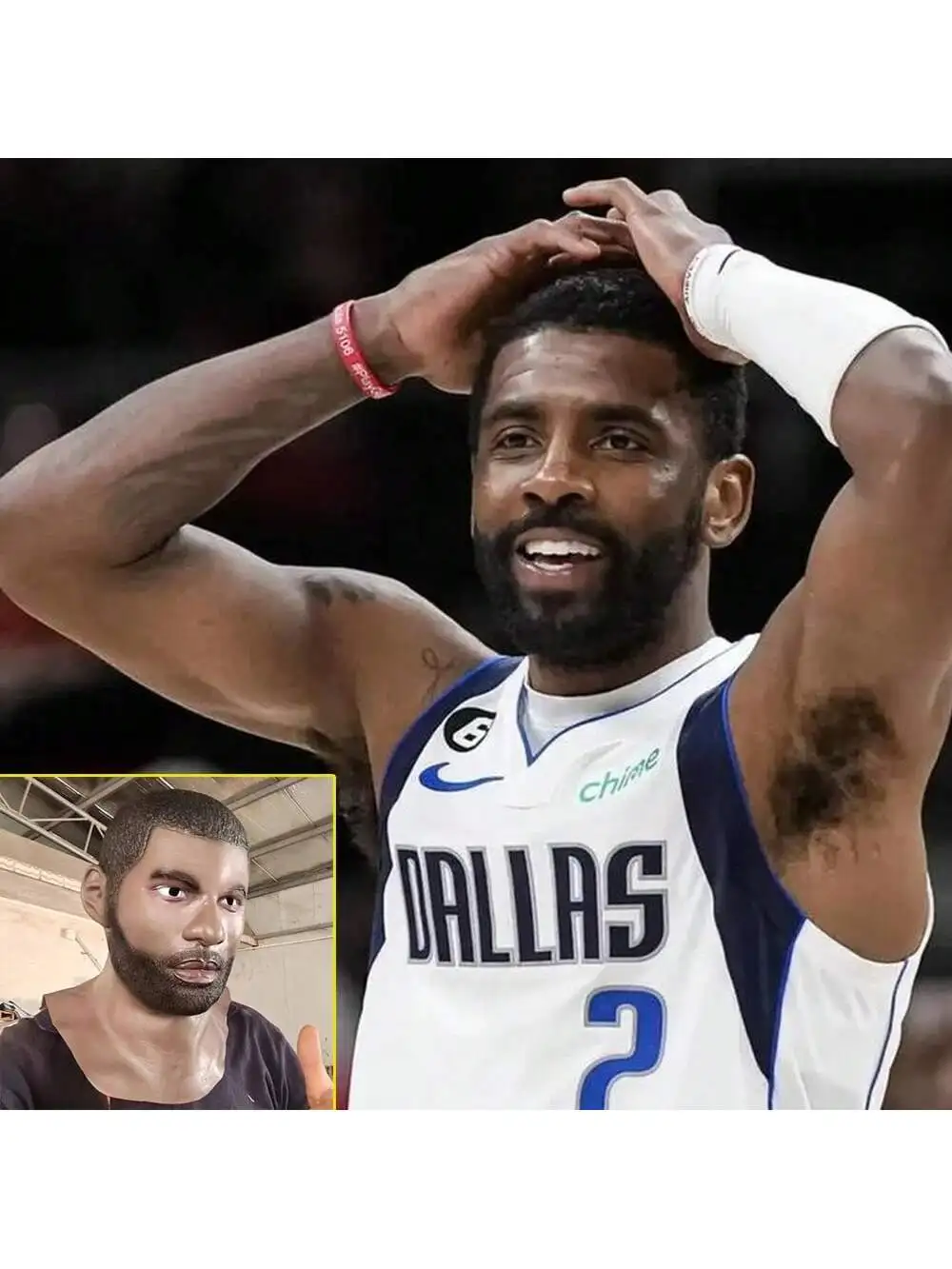 CelebrityFullHeadHeadgearHallCosplayBasketballPlayerKyrieIrvingMaskRealisticBaldMan