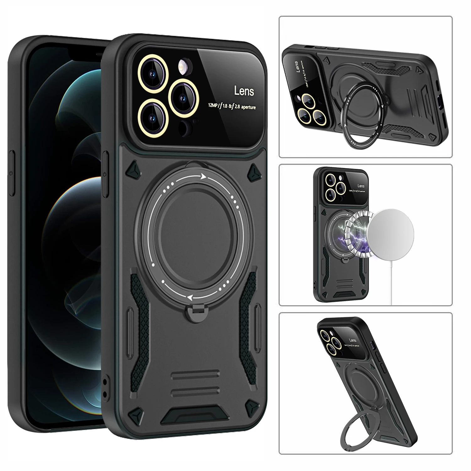 360-Rotatable-Stand-Phone-Case-Suitable-for-iPhone-11-12-13-14-15-Pro ...