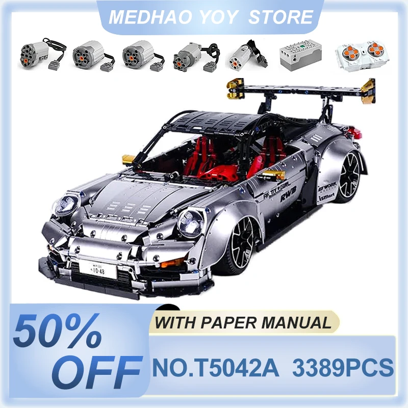 

T5026 Technical Super SportsCar Scale 1:8 Hypercar Model Building Blocks Bricks Puzzle Toy Christmas Gifts For Boy