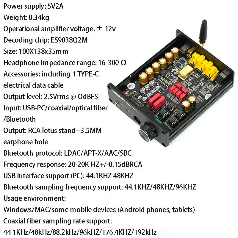 QCC5125, Bluetooth 5.1, APTX-HD, LDAC, Decodificador de