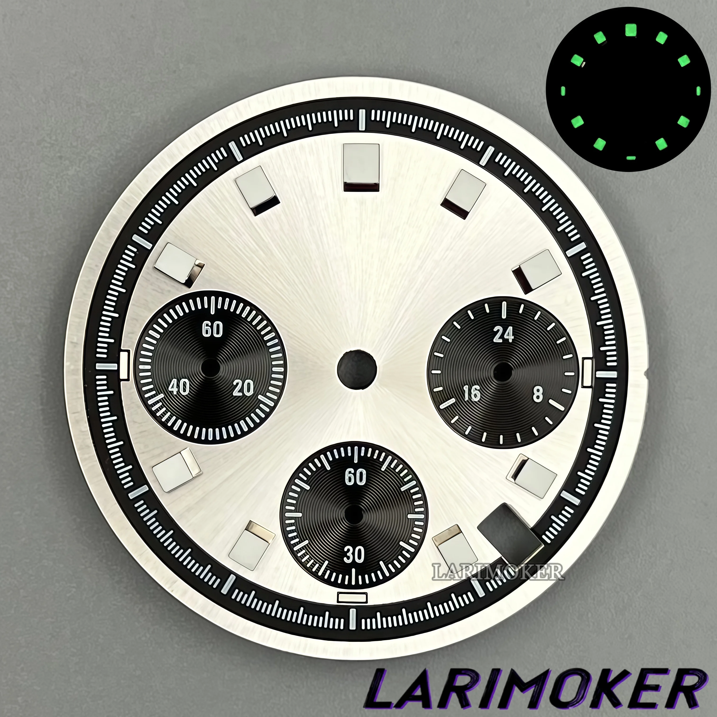 30mm Multicolor Watch Dial with Green Luminous Finish - Premium Watch Accessory