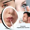 10CM 30X Magnifying Makeup Mirror with Tweezers LED Makeup Mirror with 3 Suction Cups Rechargeable Dimmable Magnified Mirror 1