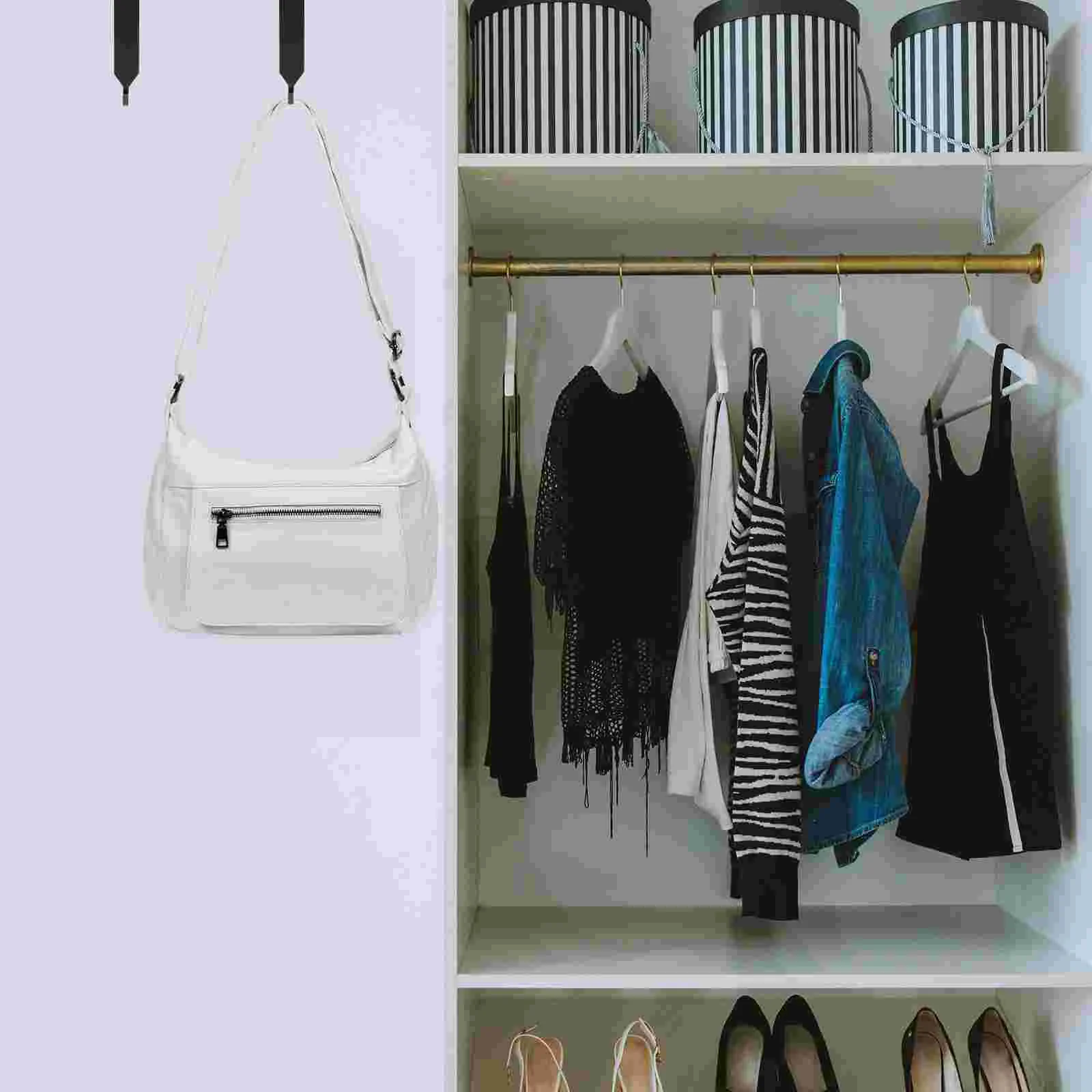 

2 Pcs Door Back Hook Metal Mirror Coat over The Organizer Hanger Handy Hooks Clothes Rack Household Hat for Towel