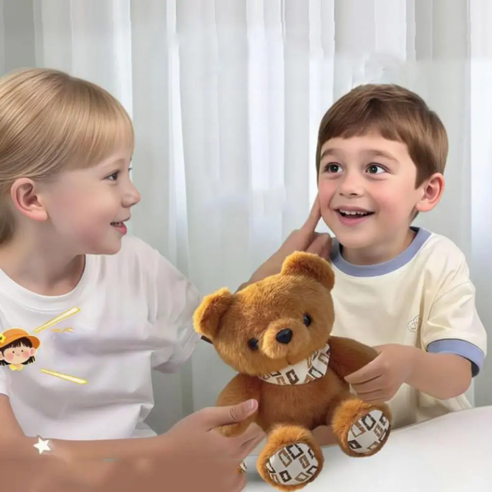 Induction Rhythm Piano Drooping Ear Rabbit Plush Doll Sound Music Toys PP Cotton Little Bear Plush Keychain Soft Portable