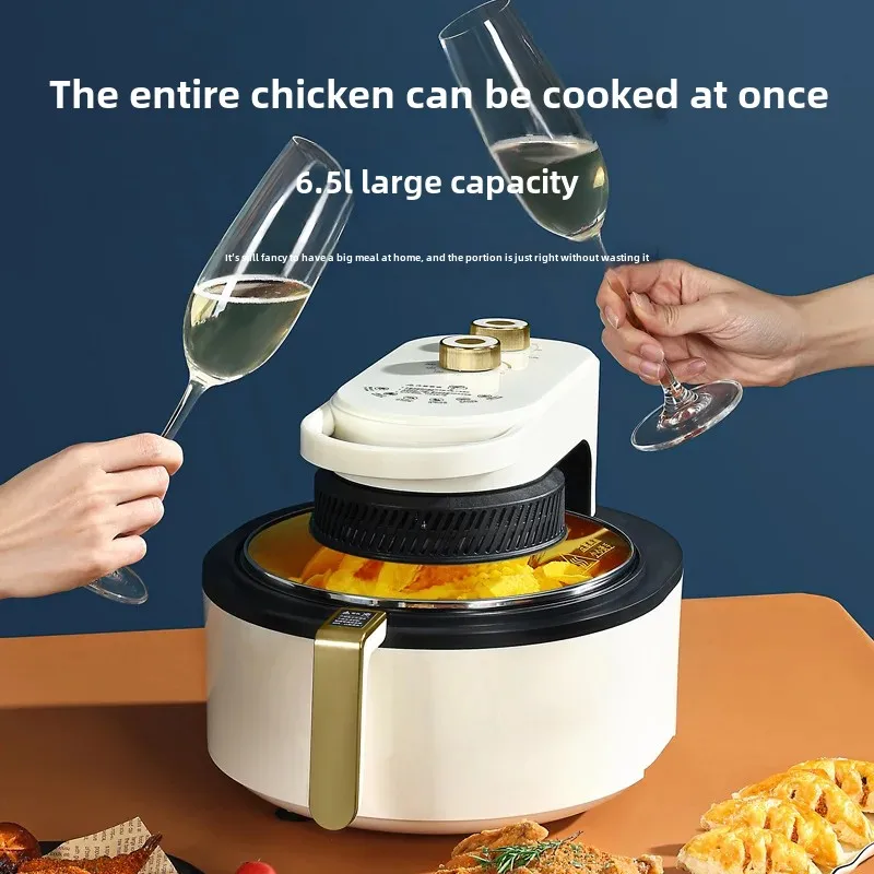 DaLong Visible Large Capacity 6.5L Air Fryer Home Automatic Multifunctional Oil-Free Transparent New Model Electric Deep Fryer