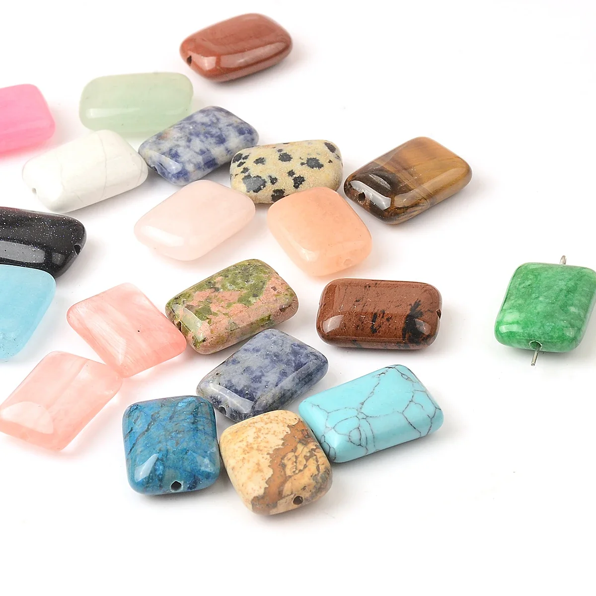 10 шт., бусины из натурального камня, 1x1,4 см