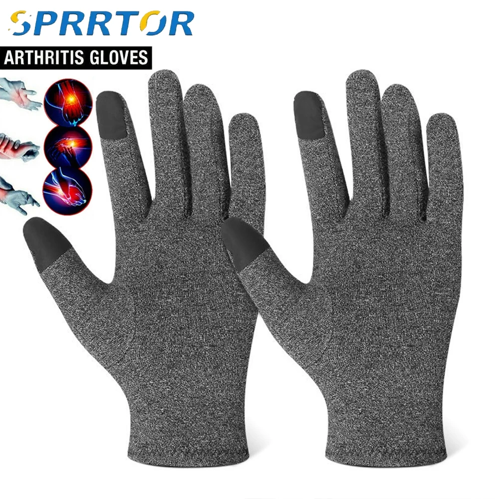 

1 Pair Compression Arthritis Gloves Premium Arthritic Joint Pain Relief Hand Gloves Therapy Full Fingers Compression Gloves