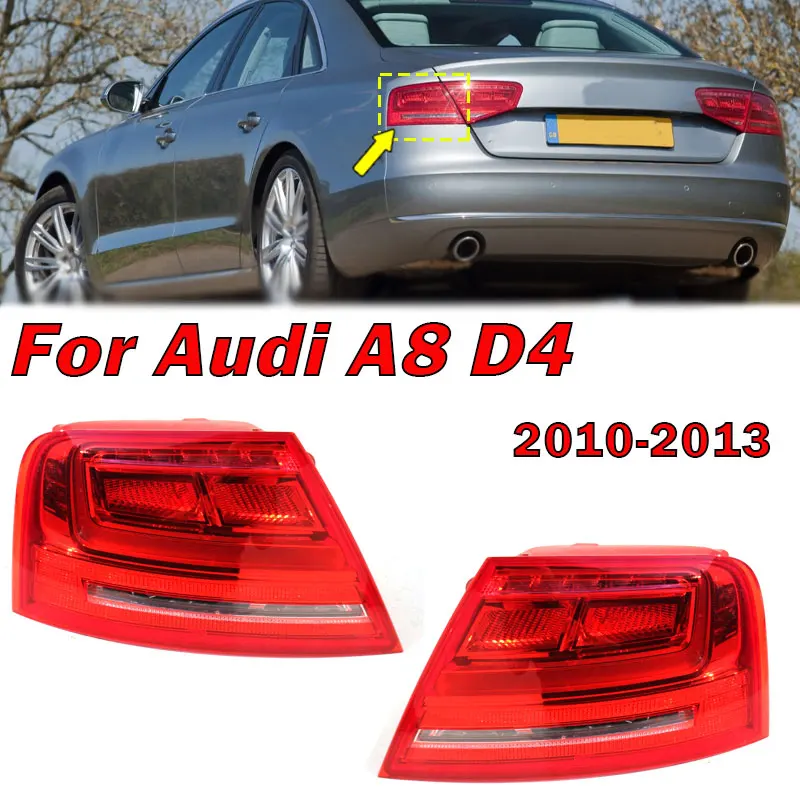 

Автомобильный внешний светодиодный задний фонарь для Audi A8 D4 2010 2011 2012 2013, автомобильная задняя фара, сигнальная лампа заднего хода, сигнальная лампа заднего хода в сборе