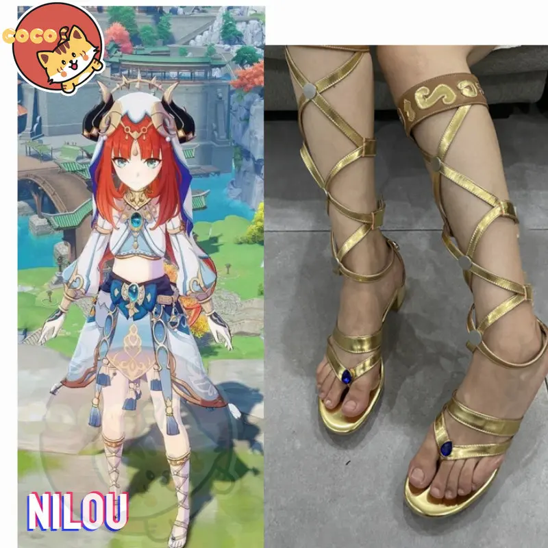 

CoCos Game Genshin Impact Nilou Cosplay Shoes Genshin Impact Cosplay Nilou Cosplay Sandals Unisex Role Play Any Size Roman Shoes