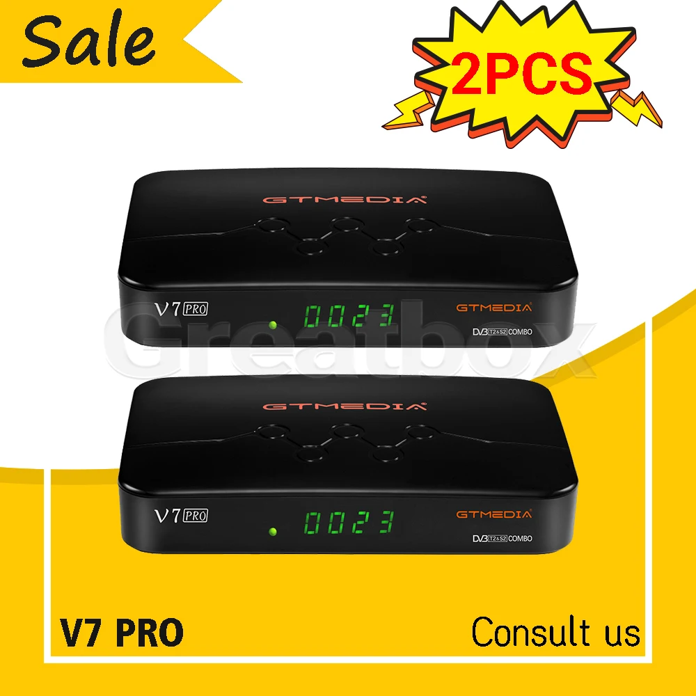 [2PCS] GTmedia V7 Pro DVB S2X T2 Combo TV Receiver H.265 HEVC YouTube USB Wifi Cline CS Autoroll PowerVu Biss Set Top Box | Электроника
