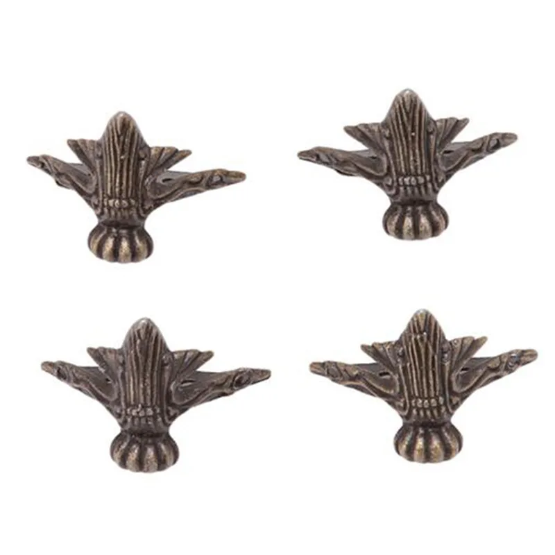 Antique Elephant Vintage Bronze Jewelry Box Wooden Case Decorative Protector Feet Leg Plastic Metal 4PC Corner Bracket Furniture angled furniture hardware furniture hardware stainless steel angle bracket angle connector angle bracket furniture corner protector decorative corner cover wood box feet protector