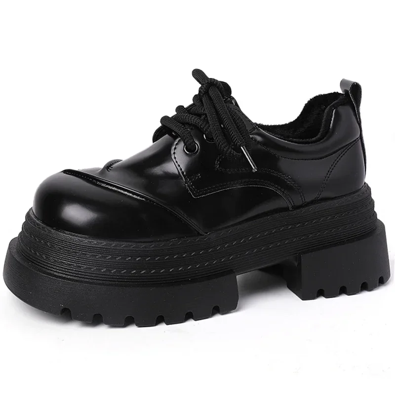 2025 Spring Women JK Mary Jane Shoes Fashion Lace Up Shoes Vintage Platform Elegant Thick Heel Shoes 6