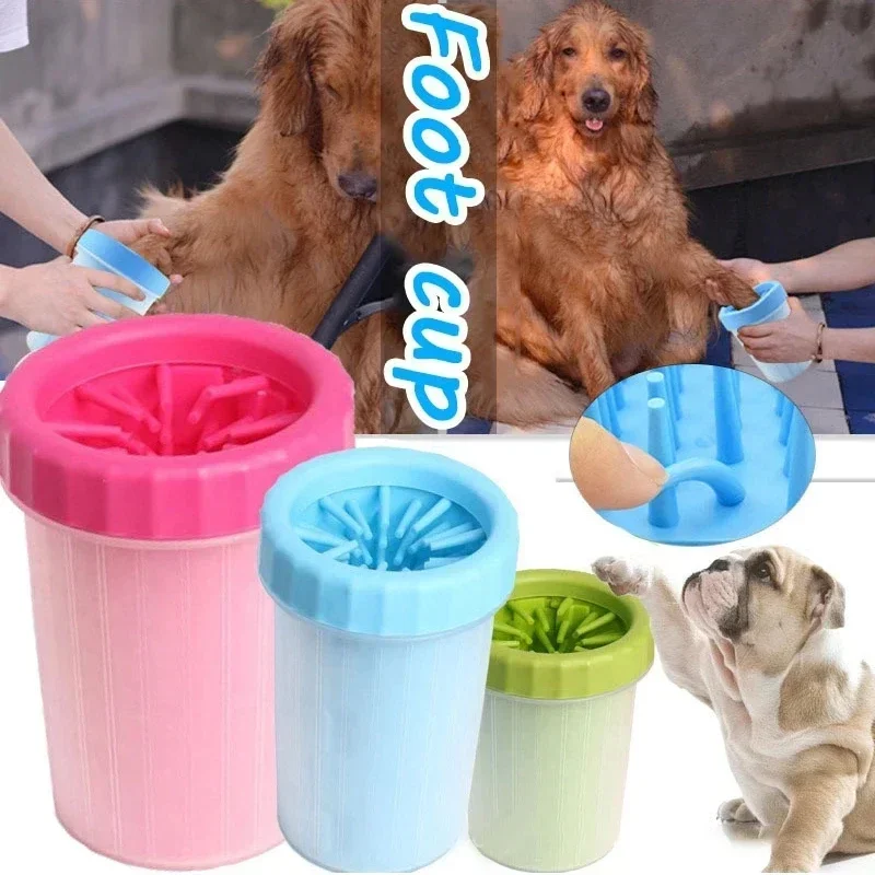 new 1pcs Dog foot wash artifact cat puppy foot cup wash paw cleaning free scrub automatic pet cup