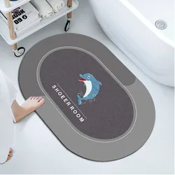 Bath Mat Super Absorbent Non Slip Diatom Mud Bathroom Rug Quick Drying Bath Shower Rug Kitchen Entrance Door Mats Home Floor Mat