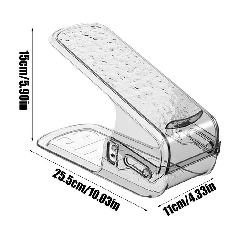 Adjustable Shoe Stacker 2pcs Adjustable Double Layer Stack Shoe Holder Transparent Thickening Stackable 3 Different Height Space 6