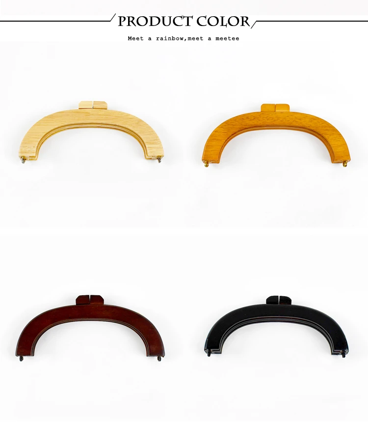 1Pc 20/25cm Wooden Purse Frame Handbag Handle Woven-Bag Closure Kiss Clasp Bag Wallet DIY Handmade Sewing Brackets Accessories