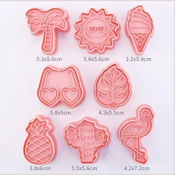 8-Piece 3D Cartoon Cookie Cutter and Stamp Set (C9017X)