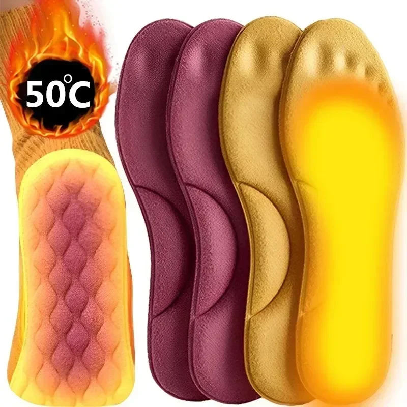 thumbnail image 3 of Plantillas autocalentables de piel de invierno, plantillas térmicas gruesas para pies, almohadillas de espuma viscoelástica, plantillas cálidas para zapatos deportivos para mujeres y hombres, 3 of 5