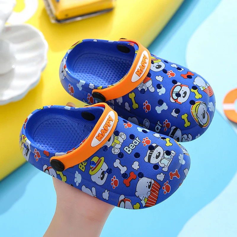 leather girl in boots Children's Slippers Cute Cartoon Soft Bottom Anti Slip Children's Baotou Odor Proof Boys' Beach Shoes Girls' Hole Cool Slippers boy sandals fashion