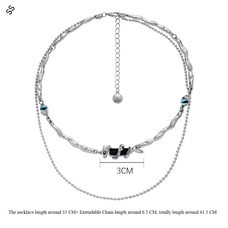 Original Innovative Chinese Dragon Series Collarbone Necklace Chain  Luxury Fashion Jewelry Set For Neck Decoration