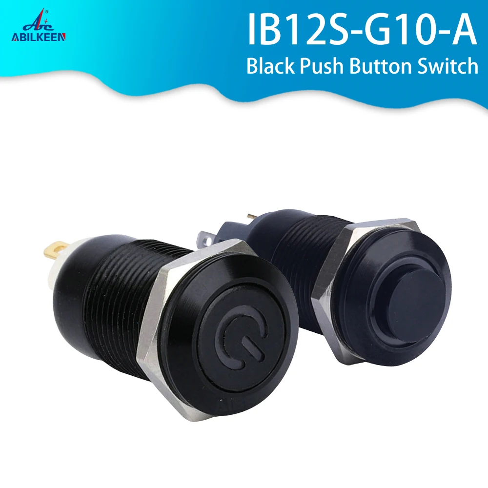 

Black Push Button Switch 4 Pin 12mm Waterproof Led Light Metal High Head Momentary/Latching Switches Self-locking/Self-reset