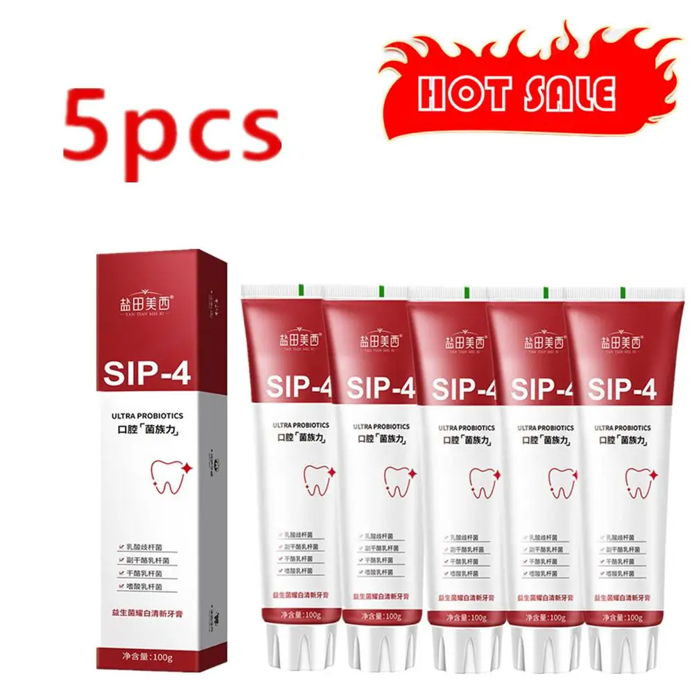 

5pcs Sip-4 100g Probiotic Toothpaste Brightening & Stain Fresh Whiten Teeth Sp-4 Toothpaste Toothpaste Removing Bad Breath