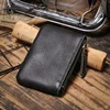 LUOKIR Genuine Leather Coin Purse Men's Small Card Bag Women's Zipper Short Wallet Mini Card Holder Cowhide Money Bag 5