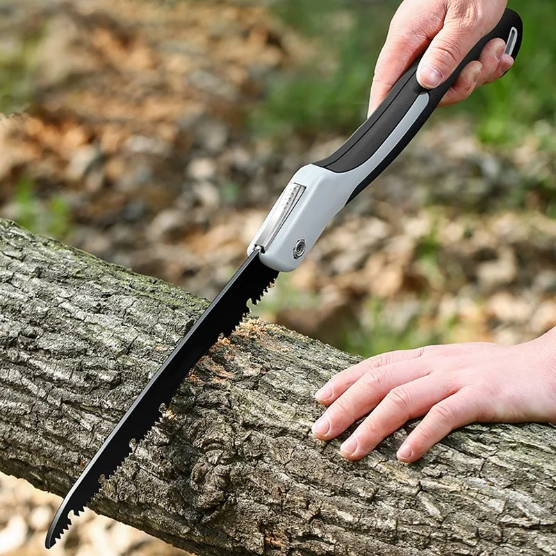 Sierra plegable a mano de hoja curvada, sierra de mano de 11.4 pulgadas  para campamento de madera, sierra de mano de hoja curvada para cortar  ramas, sierra de poda de supervivencia hecha