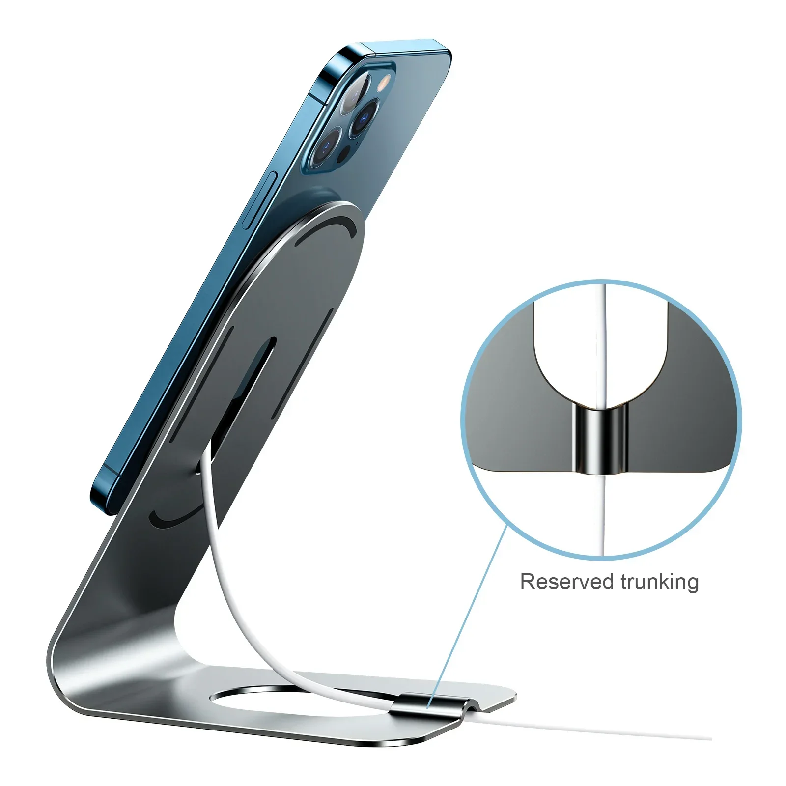 Eary Magnetic Wireless Charger Stand For iPhone 15 14 13 Pro Max Phone Holder Aluminum Metal Wireless Charging Dock Station Base