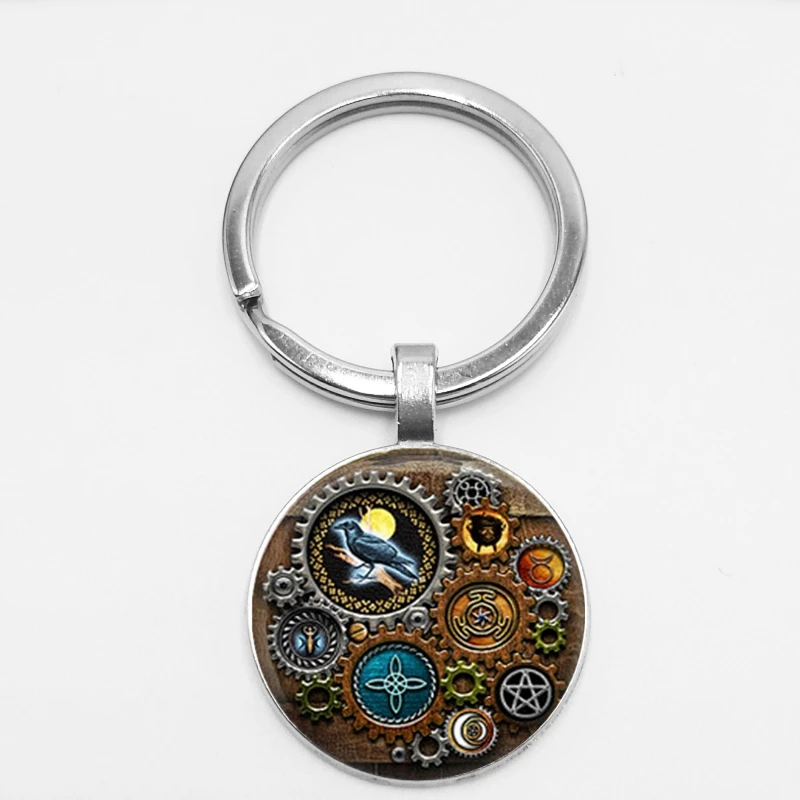 

Fashion Witches Steampunk Inspired Jewelry Jewelry Glass Cabochon Pendant Keychains Ladies Statement Keyring Trinket