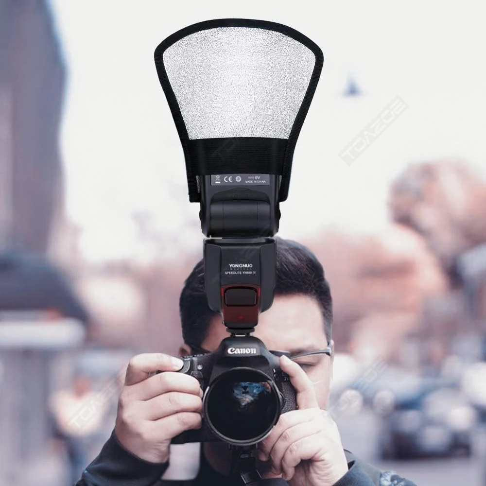 범용 소프트 박스 플래시 바운스 리플렉터 디퓨저 소프트 박스 카메라 액세서리 Canon Nikon 카메라 사진 스튜디오 용 실버 화이트