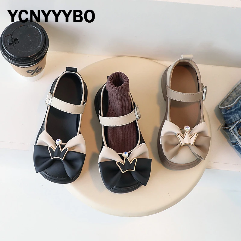 

New Autumn Kids Princess Shoes Baby Girls Brand Rhinestone Shoes Children Black Dress Shoes Fashion Shoes Bow Shoes Mary Jane